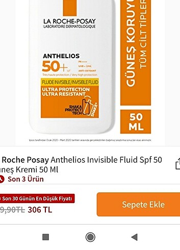  Beden Renk La Roche Posay Spf 50 Güneş Kremi 