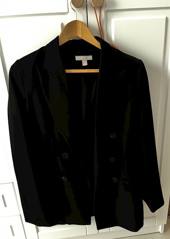 Hm Siyah Düğmeli Kadın Blazer Ceket - Görsel 2