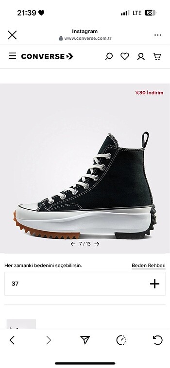 37 Beden Orijinal platform convers