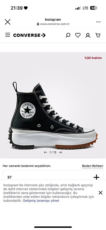 Converse Orijinal platform convers