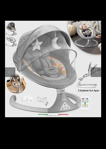 Bluetooth Özellikli Gri Bebek Ana Kucağı ELELE MARKA - Görsel 4