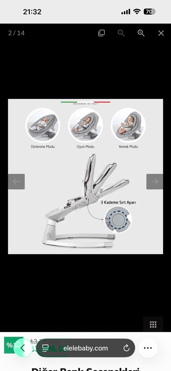 Bluetooth Özellikli Gri Bebek Ana Kucağı ELELE MARKA - Görsel 3