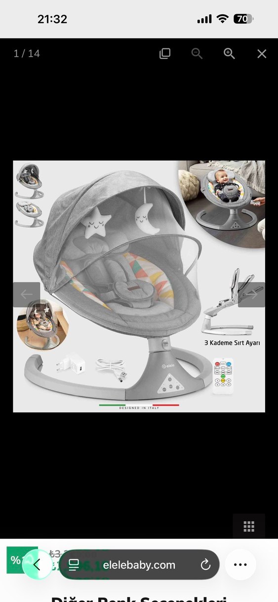 Bluetooth Özellikli Gri Bebek Ana Kucağı ELELE MARKA - Görsel 4