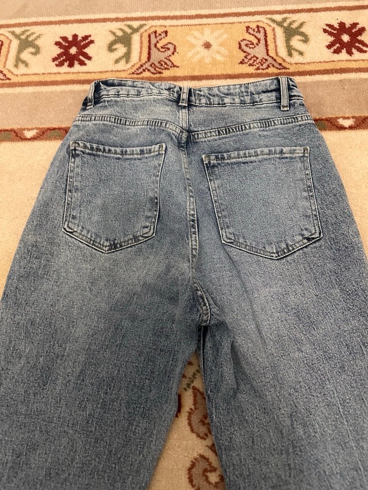 Kadın Gri Denim Salaş Pantolon - Görsel 5