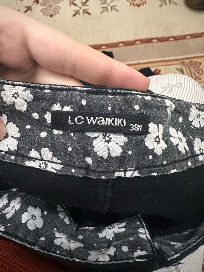 Siyah Kadın Denim Pantolon, Normal Boy, Tokalı - Görsel 3