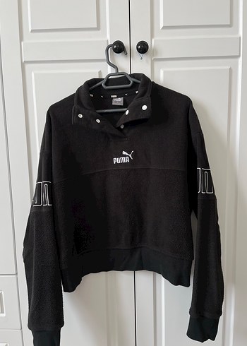 Puma Siyah Düğmeli Uzun Kollu Sweatshirt