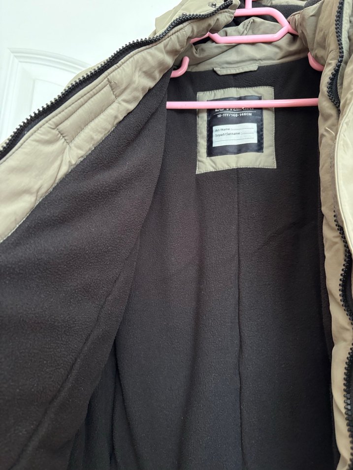 Haki Kapüşonlu Erkek çocuk mont - Görsel 3