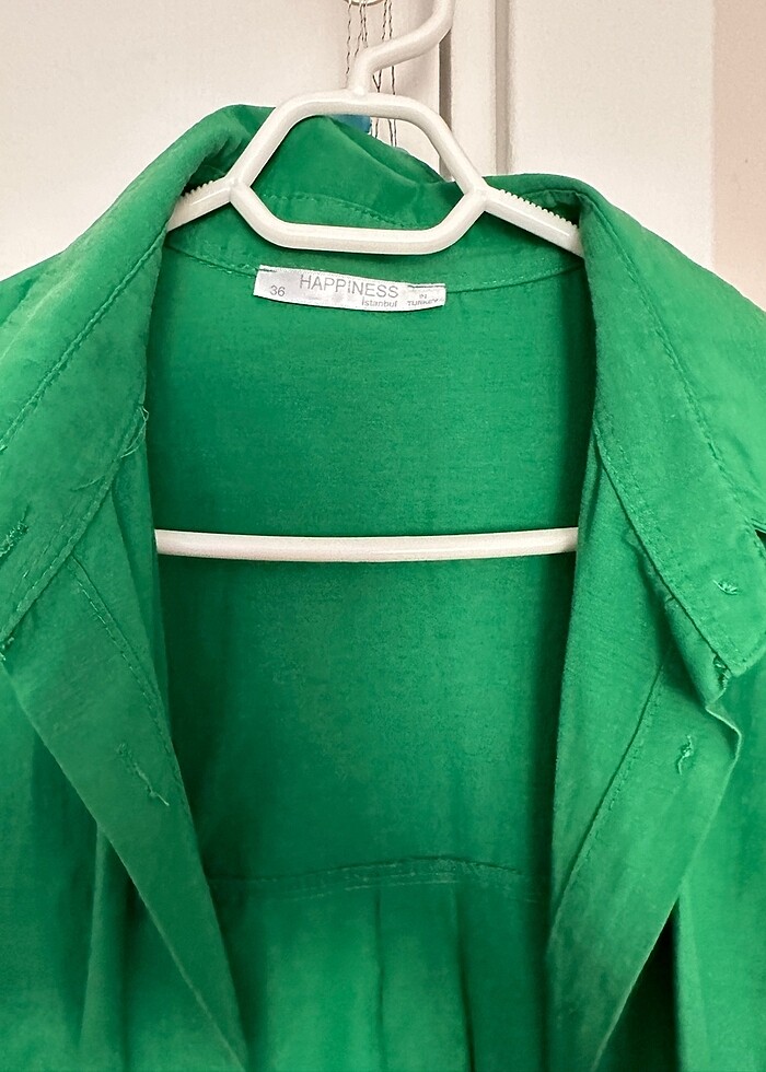 Yeşil oversize gömlek - Görsel 3