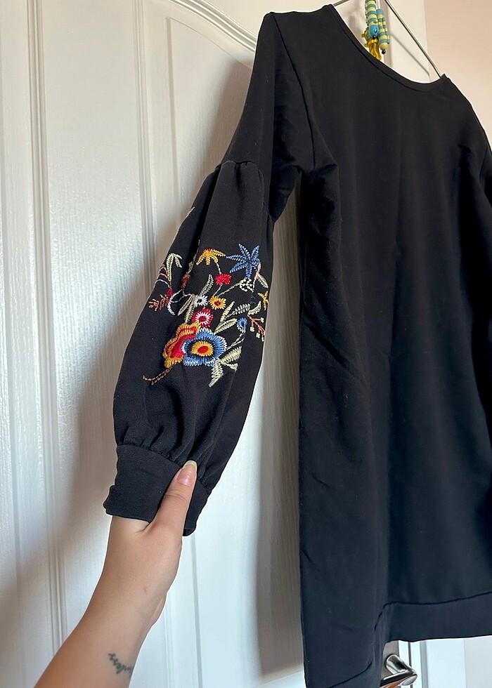 Nakışlı tunik elbise - Görsel 2