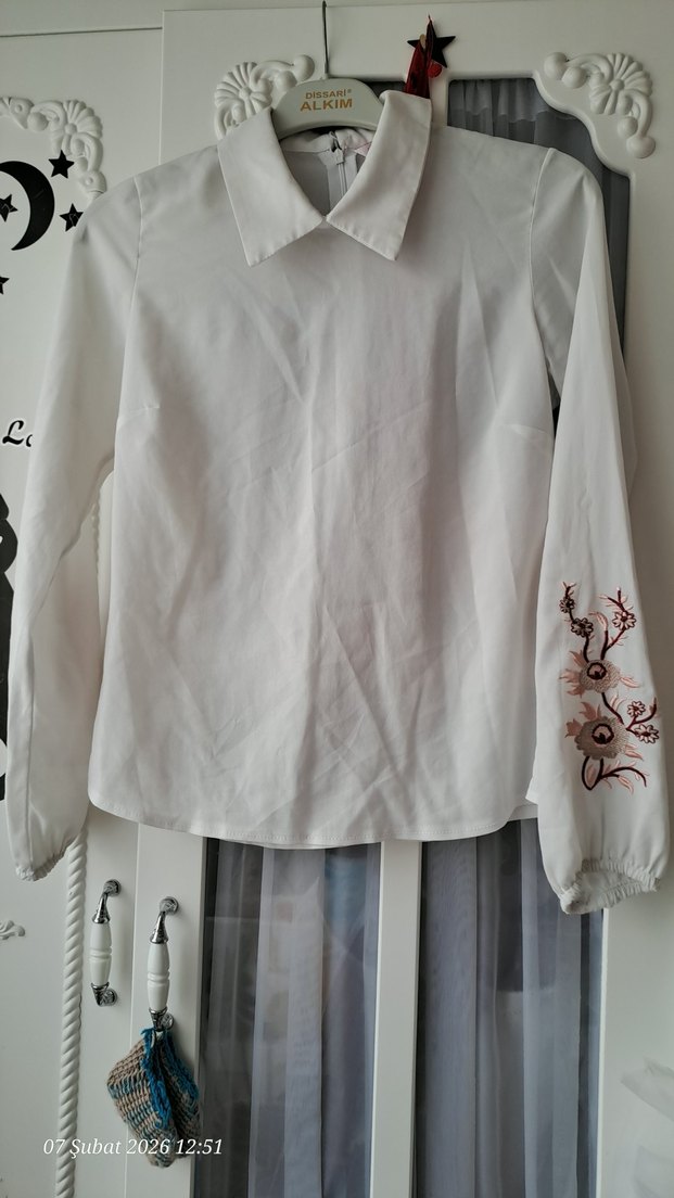 Bej Düğmeli Uzun Keten Elbise - Görsel 2