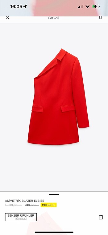 xs Beden ZARA ELBİSE