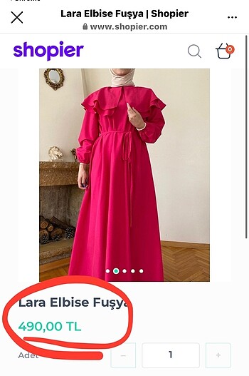 Suud Collection Siyah yakalı elbise