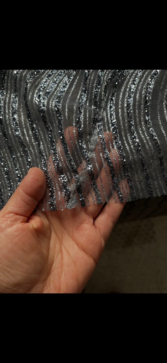 Uzun Kol Drapeli Gri Abiye Elbise - Görsel 4