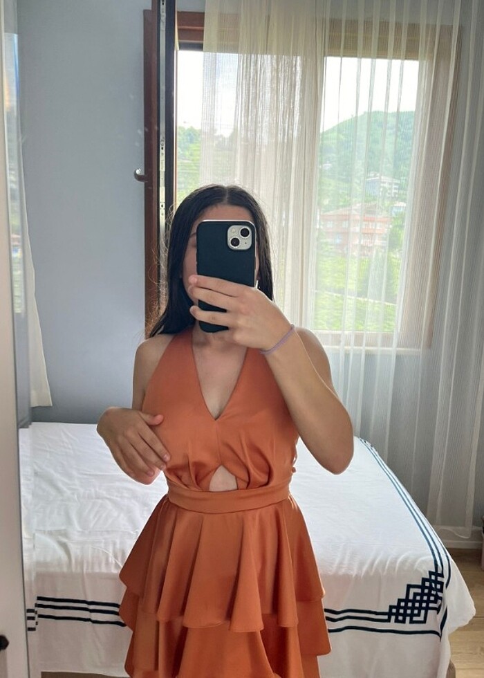 KİREMİT RENGİ ABİYE  - Görsel 2