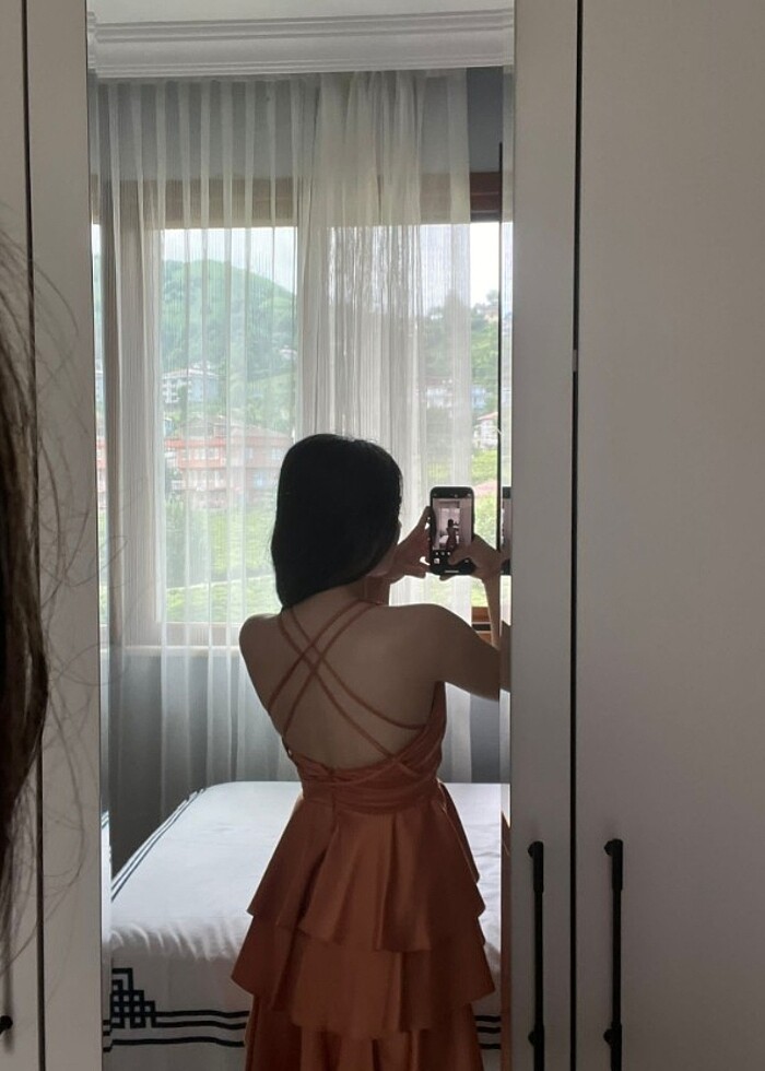 KİREMİT RENGİ ABİYE  - Görsel 3