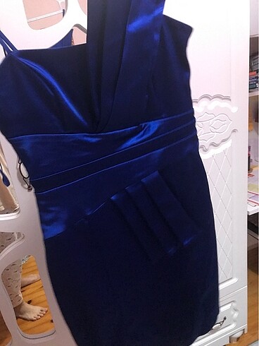 LACİVERT MAVİ ABİYE ELBİSE - Görsel 7