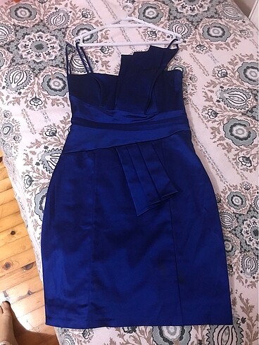 LACİVERT MAVİ ABİYE ELBİSE - Görsel 2