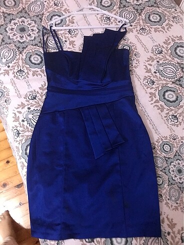 LACİVERT MAVİ ABİYE ELBİSE - Görsel 8