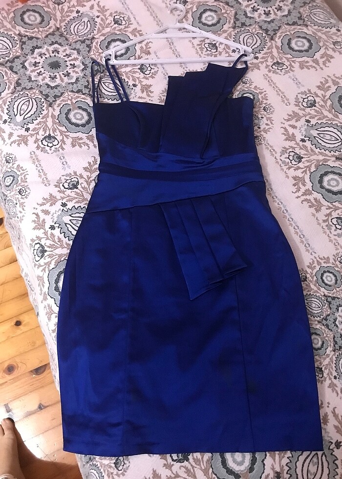 LACİVERT MAVİ ABİYE ELBİSE - Görsel 2