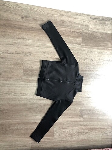 Scuba kumaş crop - hırka