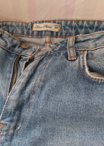 Gri Mavi Kadın Bol Kesim Midi Kot Pantolon - Görsel 2