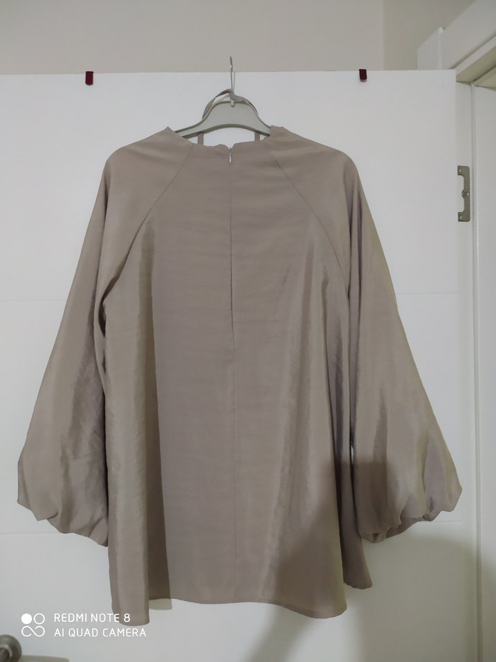 Bej Keten Kemerli Midi Bohem Tunik - Görsel 3