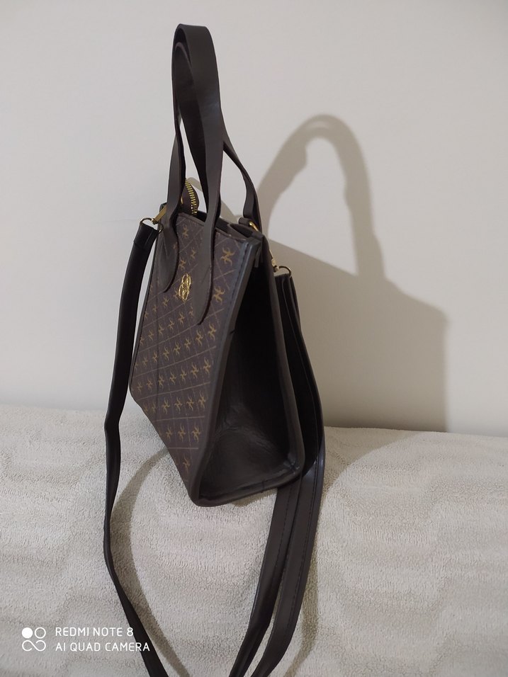 Kahverengi Deri Kadın Omuz Çantası - Görsel 2