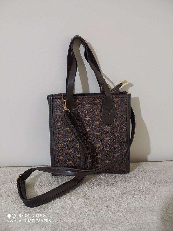 Kahverengi Deri Kadın Omuz Çantası - Görsel 4