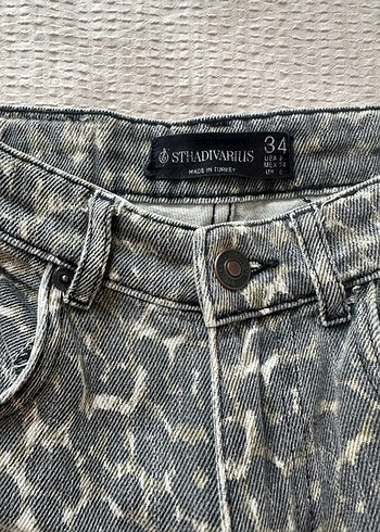 Kadın Gri Yılan Desenli Bol Kesim Kot - Görsel 5