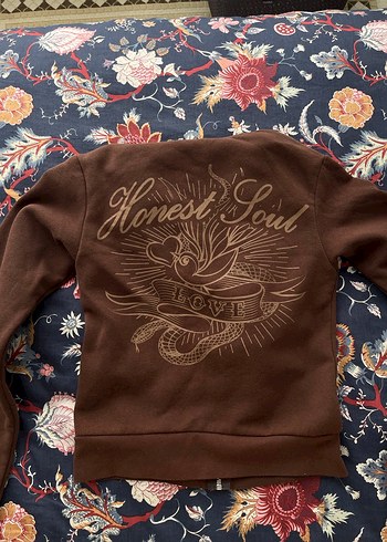 Kahverengi Kapüşonlu Fermuarlı Kadın Ceket - Görsel 2