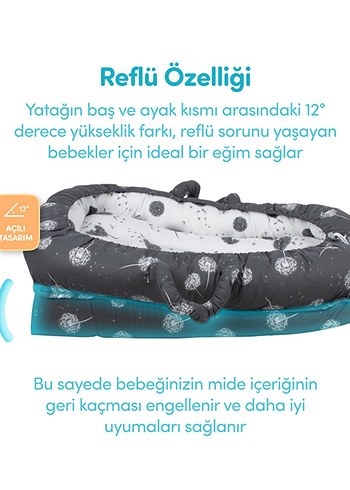 Anne Yanı Yastıklı Reflü Yatağı - Görsel 3