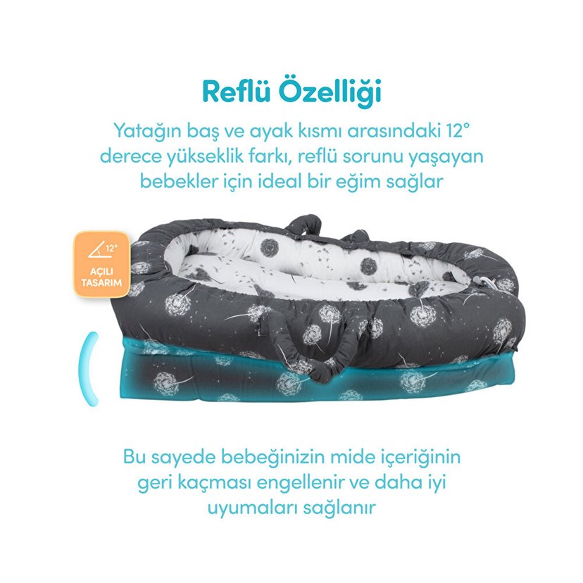 Anne Yanı Yastıklı Reflü Yatağı - Görsel 3
