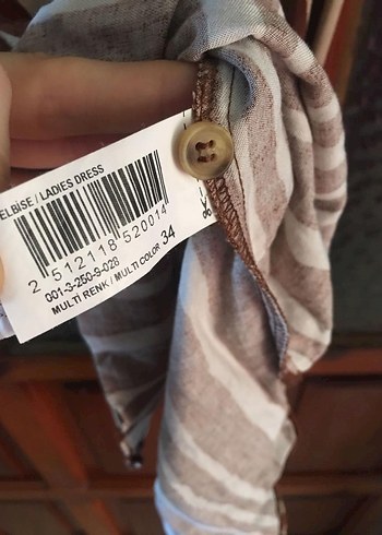 Mudo Kahverengi Çizgili Gömlek Elbise - Görsel 6