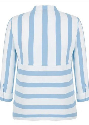 Mudo Mavi Beyaz Çizgili Pamuklu Gömlek - Görsel 3