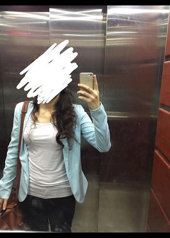 Bershka Blazer Ceket Açık Mavi - Görsel 5