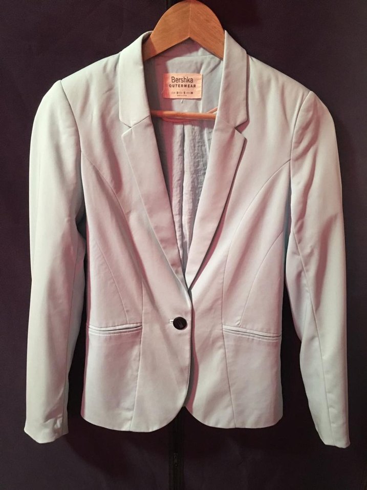 Bershka Blazer Ceket Açık Mavi - Görsel 4