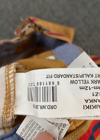 9-12 Ay Beden Erkek Bebek Kumaş Pantolon Toplu