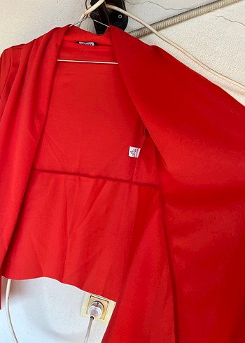 Nar Çiçeği Şal Detaylı Uzun Kollu Hırka - Görsel 3