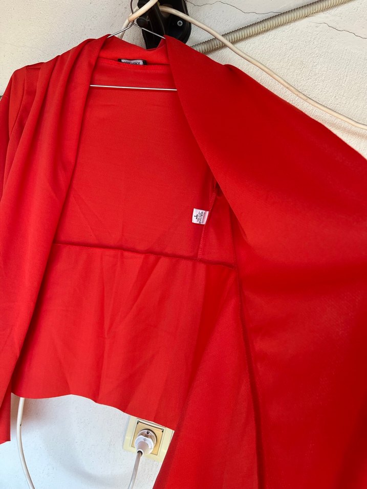 Nar Çiçeği Şal Detaylı Uzun Kollu Hırka - Görsel 3