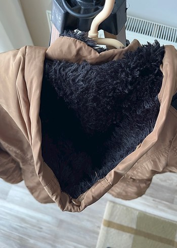 Hardal Kürklü Midi Kadın Mont - Görsel 8