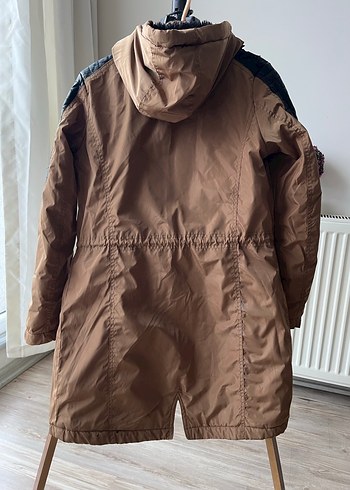 Hardal Kürklü Midi Kadın Mont - Görsel 9