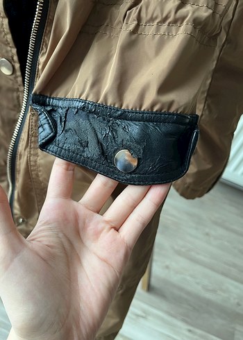 Hardal Kürklü Midi Kadın Mont - Görsel 5