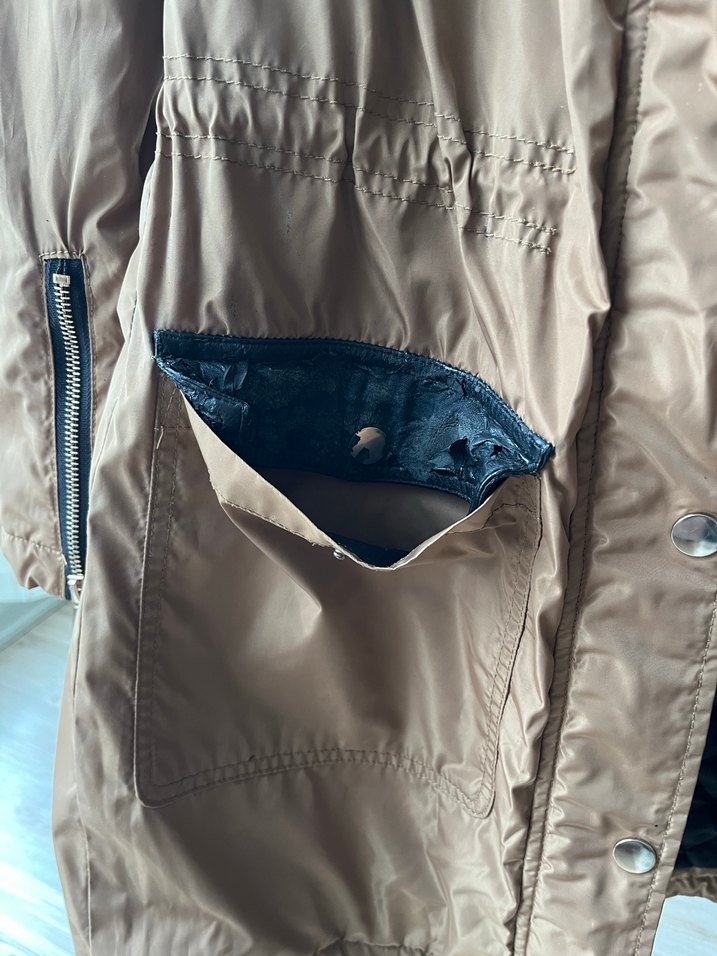 Hardal Kürklü Midi Kadın Mont - Görsel 4