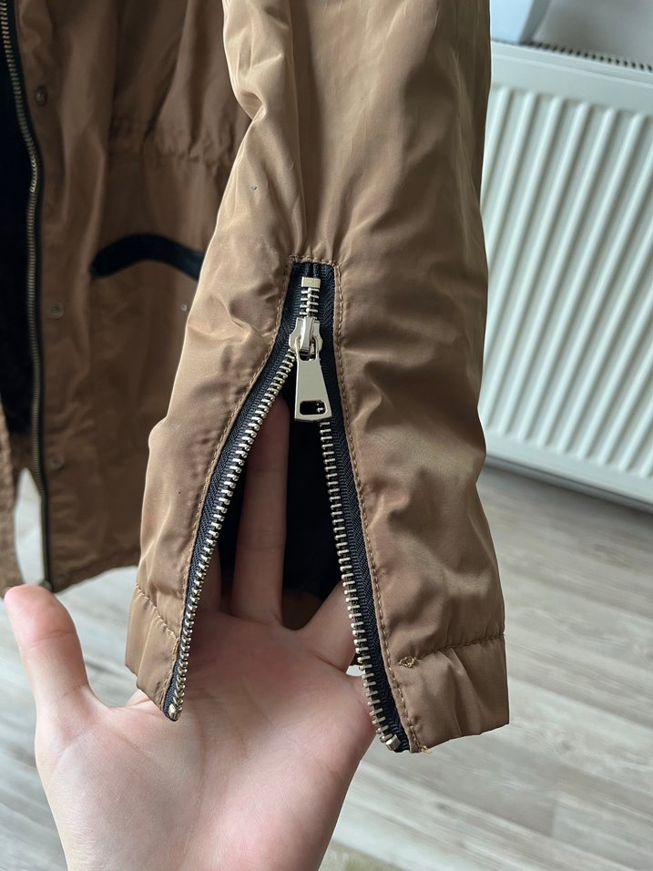 Hardal Kürklü Midi Kadın Mont - Görsel 2