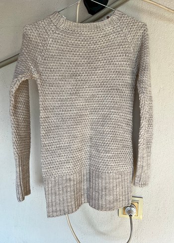 Bej Kadın Fermuar Detaylı Triko Kazak - Görsel 3