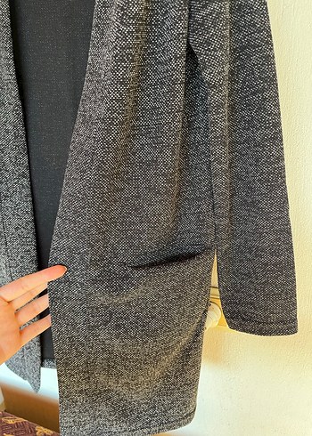 Gri Kadın Midi Cepli Hırka - Görsel 3