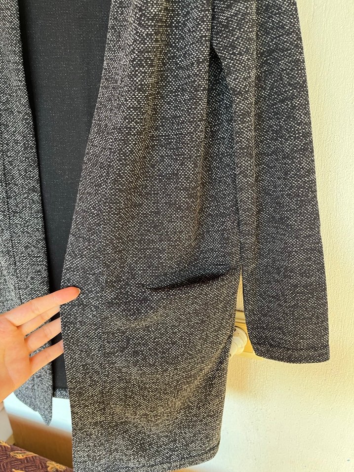 Gri Kadın Midi Cepli Hırka - Görsel 3