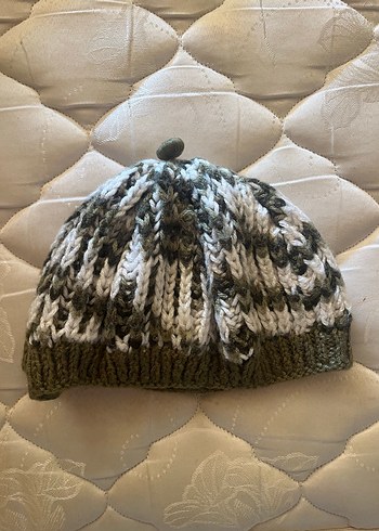 Haki Kadın Örgü Bohem Bere - Görsel 2