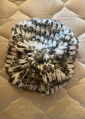 Haki Kadın Örgü Bohem Bere - Görsel 3