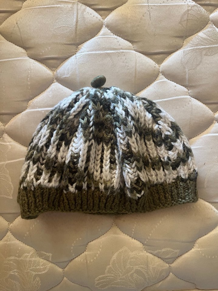 Haki Kadın Örgü Bohem Bere - Görsel 2